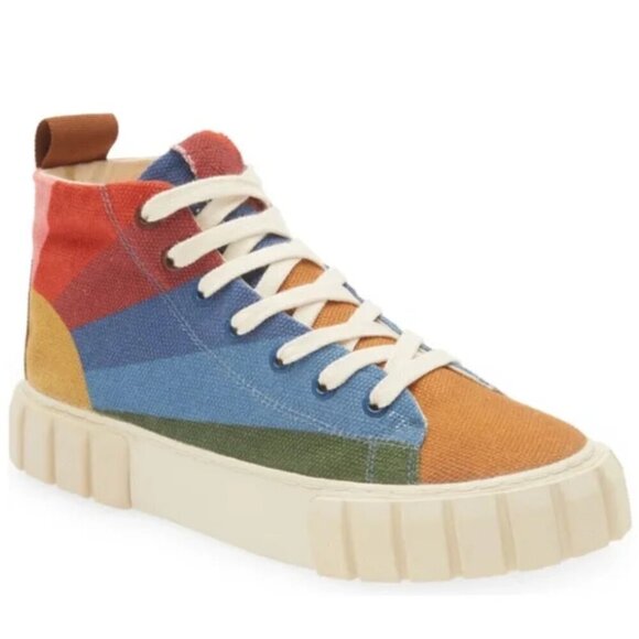 New!‎ Farm Rio Rainbow Sun High Top Platform Lace Up Sneakers - Picture 1 of 7